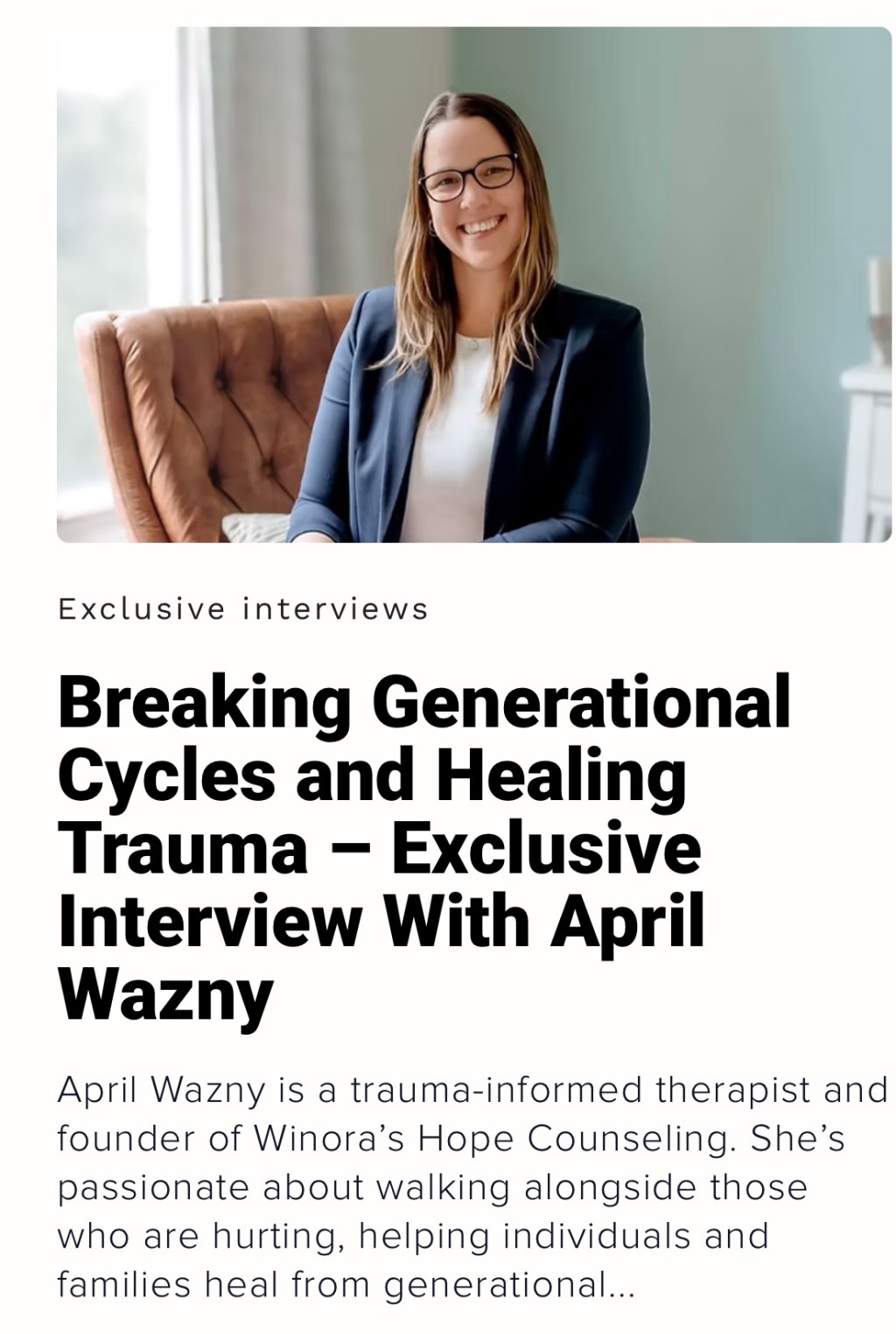 Read Brainz Exclusive Interview With April&nbsp;Wazny